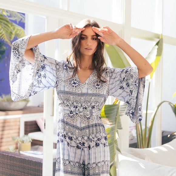 Jaase Pants - WILD ROMANCE HUSKY PRINT JUMPSUIT JAASE BOUTIQUE